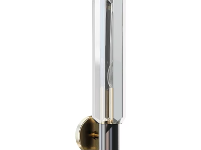 Modern Brass Wall Lamp With Transparent Glass Shade And Sleek Design For Interior Decor 3d model
