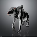 White Creature With Red Accents And Back Mechanical Gear For Character Companion