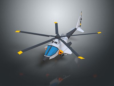 Modern Helicopter Civil Helicopter Homemade Helicopter Aircraft 3d model