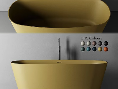 Elegant Yellow Oval Freestanding Bathtub Modern Design With UHiS Colours Options 3d model