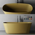 Elegant Yellow Oval Freestanding Bathtub Modern Design With UHiS Colours Options