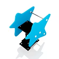 Blue Star Shaped Building Blocks With Metal Rods And Spring Base 3d model