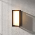 Three Modern Wall Sconces On Gray Wall With Warm Soft Light Glow 3d model