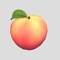 Fresh Ripe Peach Fruit With Green Leaf And Vibrant Orange Red Color