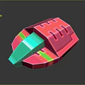 Colorful 3D Aerospace Spacecraft Model With Pink Blue Green Design For Space Exploration