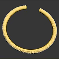 Golden Open Design Bracelet With Intricate Carved Patterns Shiny Surface For Daily Use