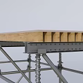Temporary Metal Scaffold Partition With Wooden Plank Top For Space Dividing