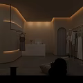 Cozy Minimalist Clothing Store Interior With Mannequins And Well Arranged Women Apparel Display Racks