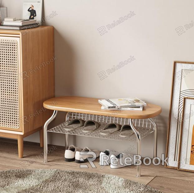 Modern Shoe Changing Stool Shoe Cabinet model