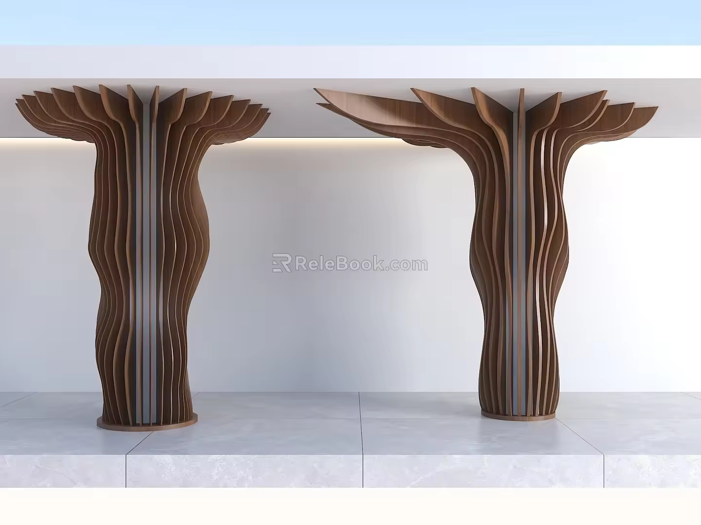Interior Columns Special-shaped Columns Wooden Decorative Columns Wooden Columns Cylindrical Grille Wooden Columns Square Wooden Columns 3d model