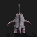 Fantasy Alien Creature 3D Model With Large Eyes Open Mouth And Tentacle Head