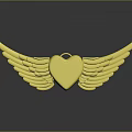 Elegant Golden Heart Shaped Wings Accessory For Stylish Clothing Decoration