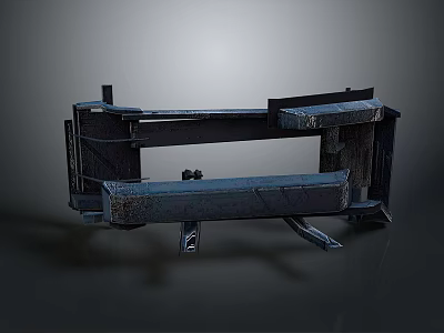 Industrial Metal Frame Equipment With Platform Structure And Mechanical Components 3d model