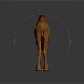 Single Hump Brown Camel Model Sculpture On Dark Reflective Surface 3d model