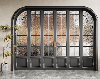 Jane European folding door glass sliding door 3d model