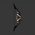Traditional Decorative Bow With Golden Dragon Pattern And Black Red Accents For Collection