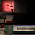 Modern Restaurant Interior With Neon Lights Open Layout And Marble Flooring