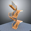 Spiral Wooden Staircase Design With Metal Railings And Modern Step Details