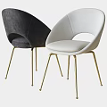 Modern Upholstered Stools With Dark Gray And White Seats And Gold Legs