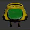 Modern Yellow Water Vehicle With Green Transparent Front and Circular Windows