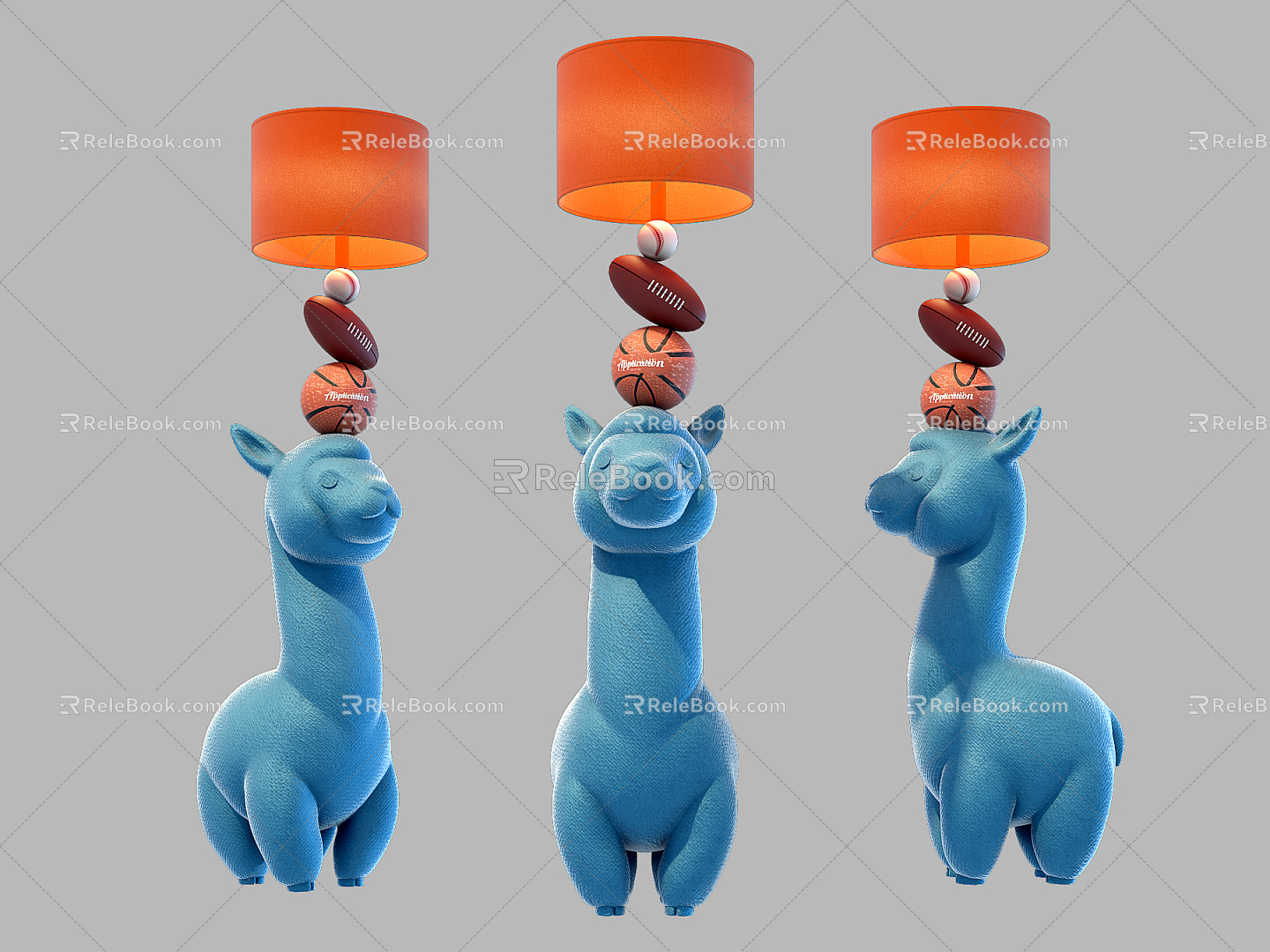 Modern Alien Floor Lamp Children's Cartoon Grass Mud Horse Alpaca Floor Lamp Table Lamp 3d model