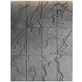 Modern Gray Textured Background Wall With Paneled Linear Relief Design