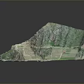 Scenic Mountain Landscape Featuring Ancient Terraced Fields Lush Green Vegetation And Winding Paths 3d model