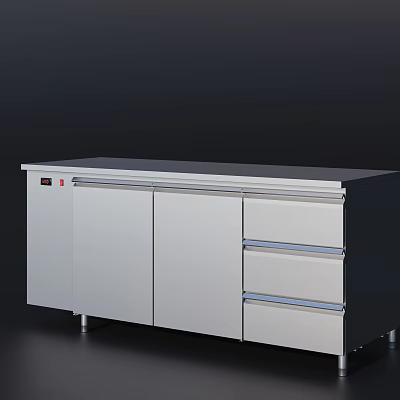 Stainless Steel Kitchen Tableware Set with Cabinets and Drawers for Commercial Kitchen Use 3d model