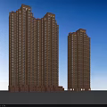 Modern High Rise Residential Building With Brown Exterior And Multiple Windows