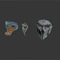 Three Unique Decorative Living Masks with Diverse Materials and Stylish Designs