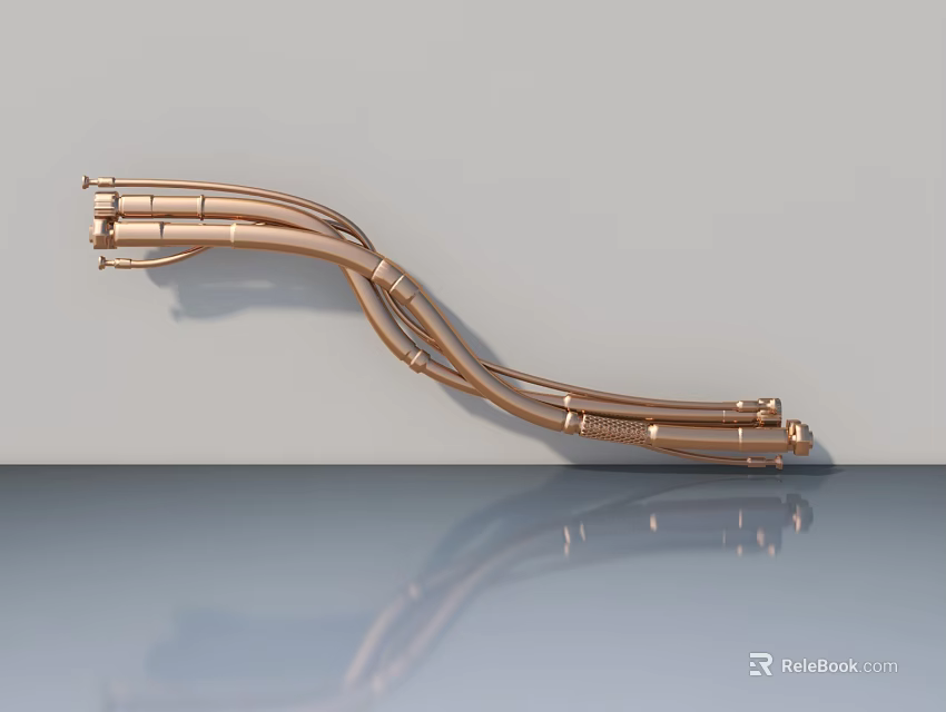 Copper Metal Hinges For Swing Door Installation And Home Use 3d model 