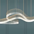 Unique-shaped Chandelier in Modern Design with Curved Metal Frame and Crystal Lighting Elements
