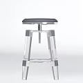 Transparent Acrylic Bar Stool With Black Padded Seat Modern Design