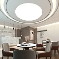 Modern Weibang Center Reception Area With Round Tables Chairs And Ceiling Lighting