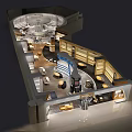 Modern Boutique Store Interior With Open Layout Display Cabinets Lighting And Seating Areas 3d model