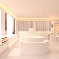 Elegant Modern Jewelry Store Interior With Display Shelves Mirrors And Warm Lighting