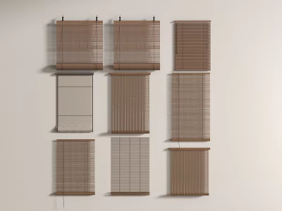 New Chinese-style Venetian Blinds Roller Blinds 3d model