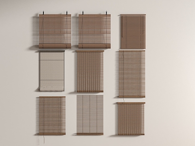 New Chinese-style Venetian Blinds Roller Blinds 3d model