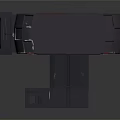 Sci-Fi Chamber Door Design With Gray Frame Red Panels And Yellow Accent Stripes Metallic Structure
