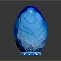 Blue Crystal Egg Shaped Decorative Household Item With Shiny Surface And Elegant Design