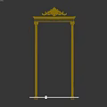 Architectural Component with Decorative Top and Vertical Columns for Doorway Structure