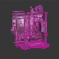 Industrial Processing Equipment With Metal Structure Pipes Valves And Control Panels