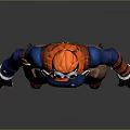 Game Movie Character With Red Helmet Goggles Blue Top Brown Shorts And Red Boots