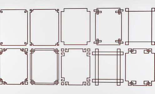 New Chinese Line Ceiling 3d model