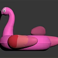Pink Flamingo Shaped Inflatable Swimming Ring Sports Equipment for Summer Water Fun