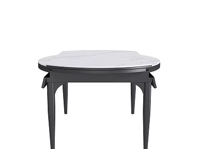 Modern Coffee Table With White Marble Tabletop And Black Metal Frame 3d model