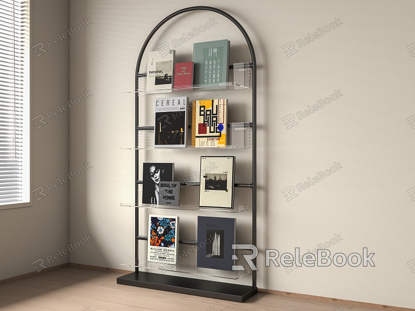 Modern Magazine Rack Black Metal Acrylic Arch Magazine Rack model