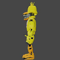Yellow Duck Like Horror Game Character With Sharp Teeth Purple Eye And Lets Eat Vest