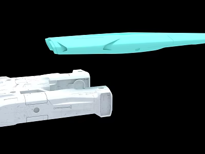 White And Light Blue Fighter Jet Model With Detailed Body And Aerodynamic Wings 3d model