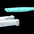 White And Light Blue Fighter Jet Model With Detailed Body And Aerodynamic Wings